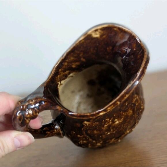 Vintage Bennington Rockingham Yellowware Spongeware Stoneware Pottery Pitcher - Picture 6 of 12